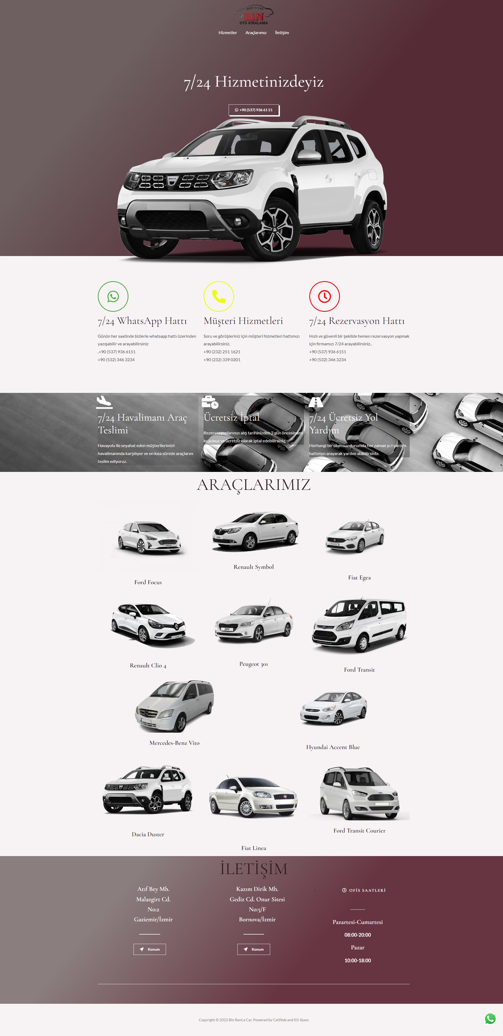 Bin Rent A Car Website screenshot